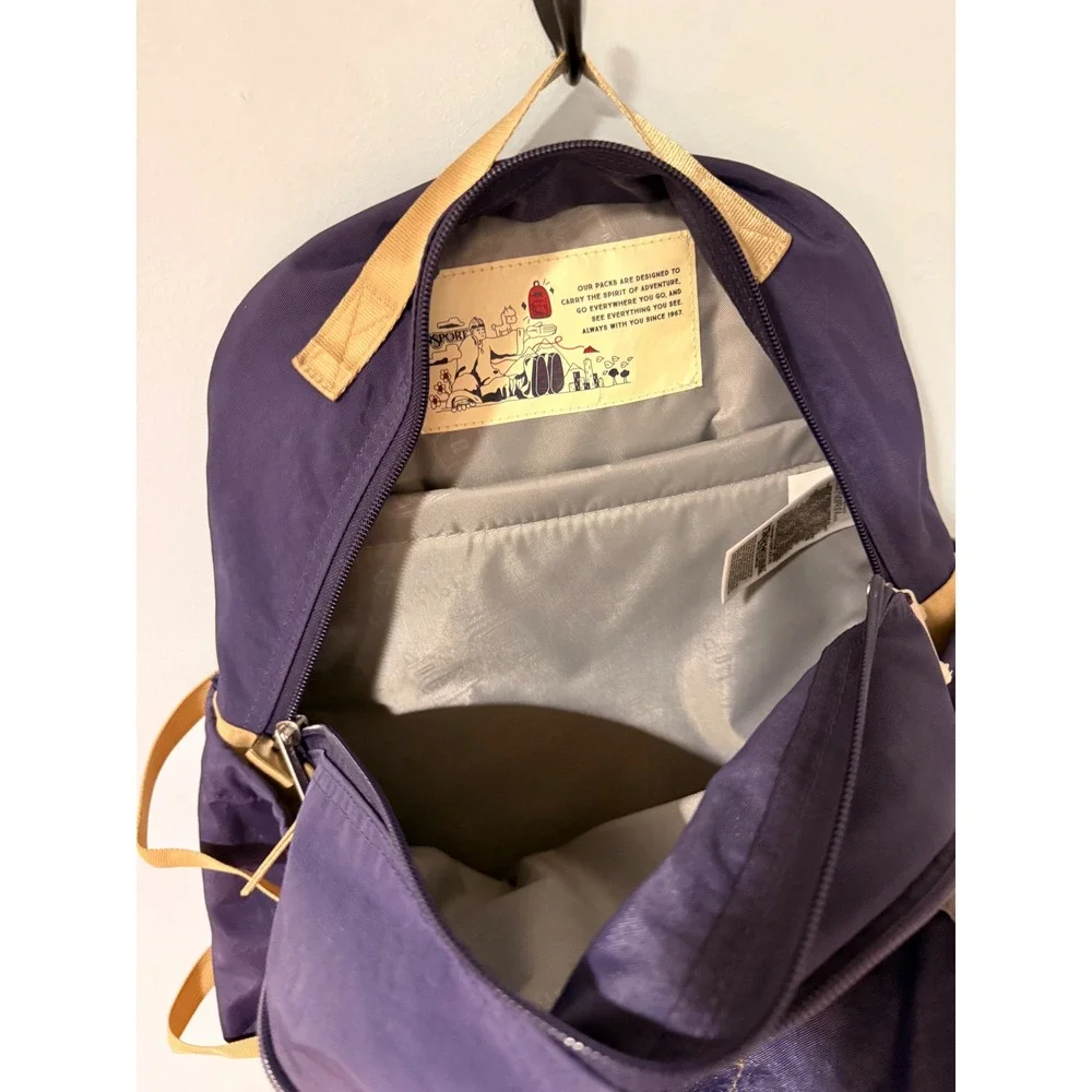 JanSport Seattle Pack Backpack Amethyst Purple Tan Laptop Sleeve JS0A4QUG NWT